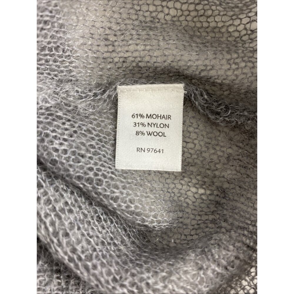 J Jill Womens Sweater Size Medium Gray Long Sleeve Thin Sheer Casual Mohair - Picture 7 of 10